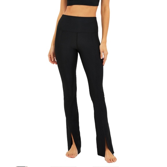 Beach Riot Women's Alani Flared Legging Pants - Ribbed Black - Picture 1 of 8